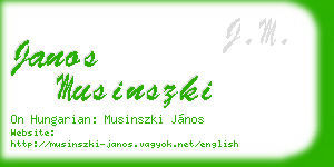 janos musinszki business card